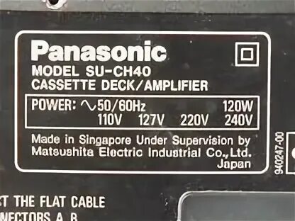 Ch su. Музыкальный центр Panasonic su-ch40 характеристики. Panasonic su-ch40 схема. Panasonic SL-ch40 характеристики. Panasonic модель su-ch51.