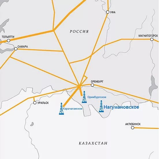 Оренбургское нефтяное месторождение. Оренбургское газовое месторождение на карте России. Месторождение газа в Оренбурге на карте России. Сладковско-Заречное месторождение на карте. Оренбургское месторождение газа на карте.