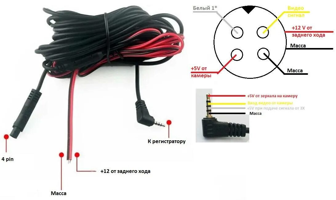 5 Pin распиновка камеры камеры заднего хода. Камера 5 вольт