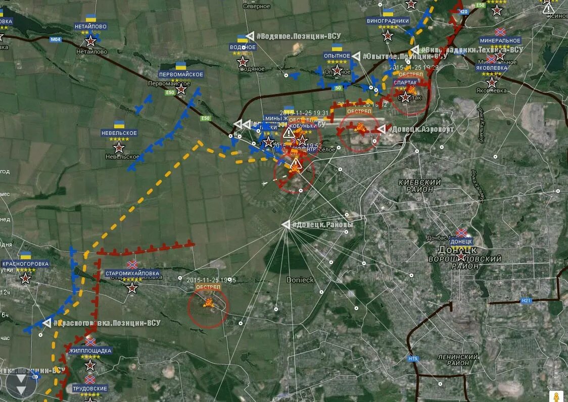 Донецк карта боевых. Карта боевых действий на Украине Горловка. Горловка на карте боевых действий. Донецкий аэропорт на карте боевых действий.