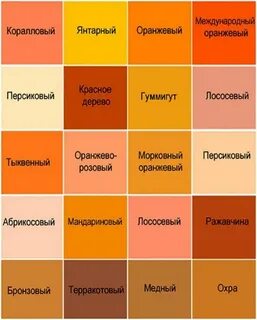 Название цвета оранжево коричневый