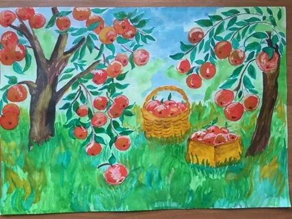 Рисование сад фрукты