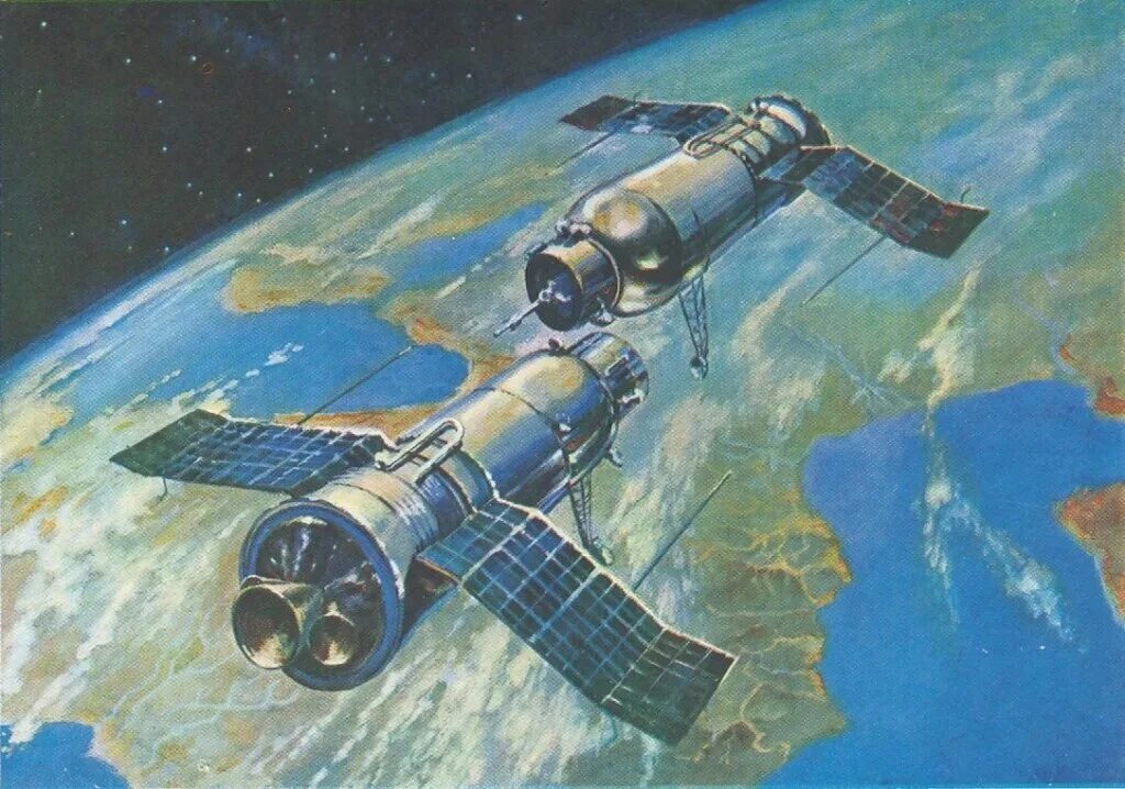 Узел стыка. Стыковка двух. 30 октября 1967 года впервые в космосе произведена стыковка кораблей. Стыковка двух. Стыковка двух.