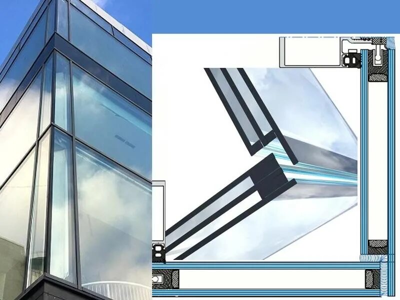 Купить углового окна. Безрамное остекление ALUTECH. Структурное остекление Алютех угловые. Структурное остекление ТАТПРОФ. Безрамное угловое соединение стеклопакетов.