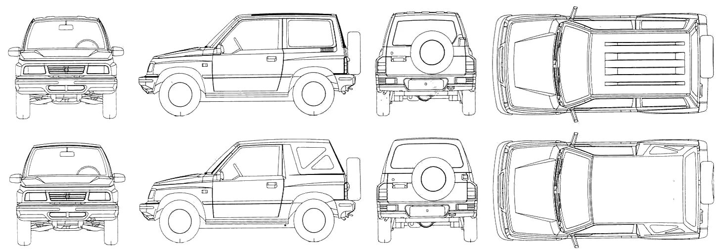 Suzuki Grand Vitara 1997 Blueprint. Suzuki Grand Vitara чертеж. Suzuki Grand Vitara Blueprint. Сузуки эскудо габариты кузова.