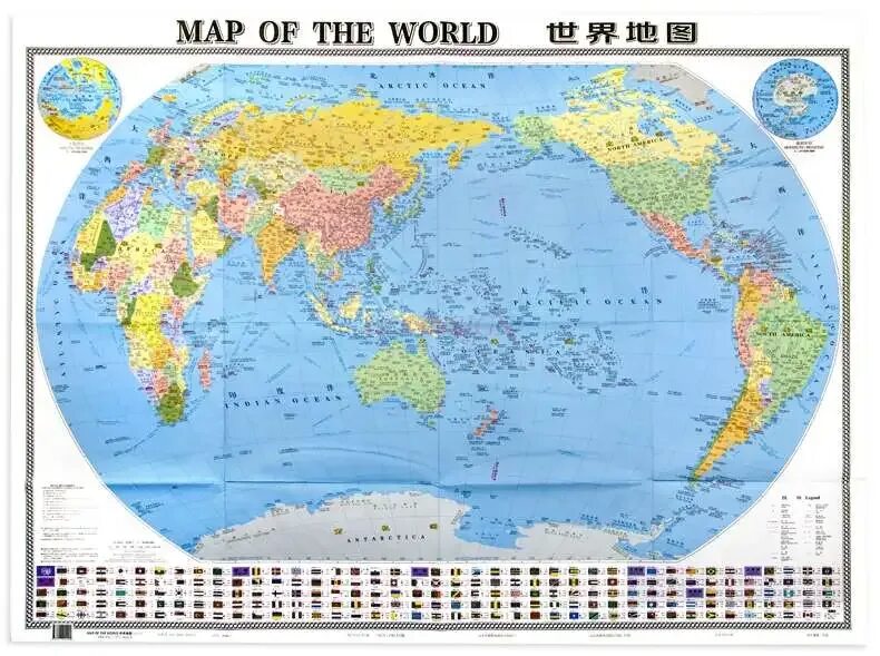 Карта атлас с границами стран.