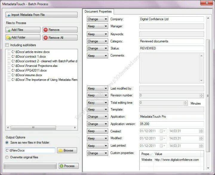 Import metadata