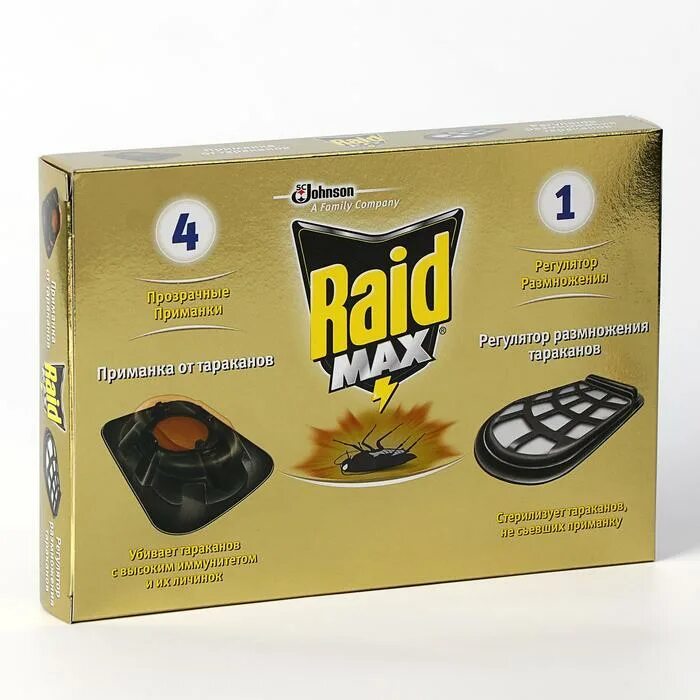 Приманки raid. Ловушка для тараканов raid max. средство от тараканов raid max. приманка raid max от тараканов 4 шт. + регулятор размножения 1шт. комбат золотой от тараканов.