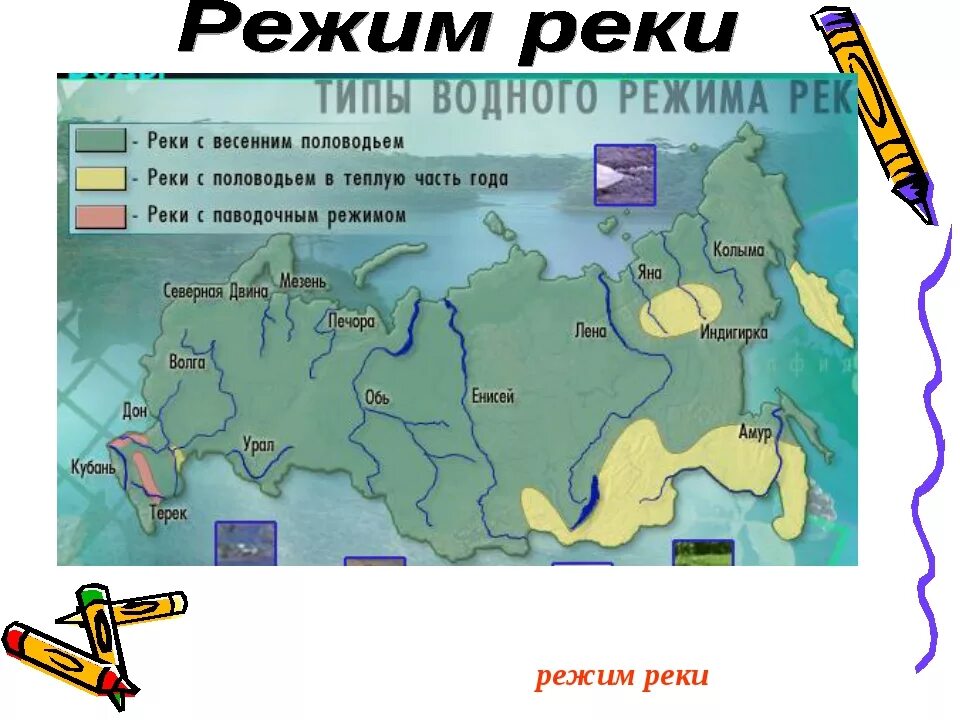 Типы режима рек. Типы рек России. Типы водного режима рек России. Карта типы водного режима Ре. Режим стока рек