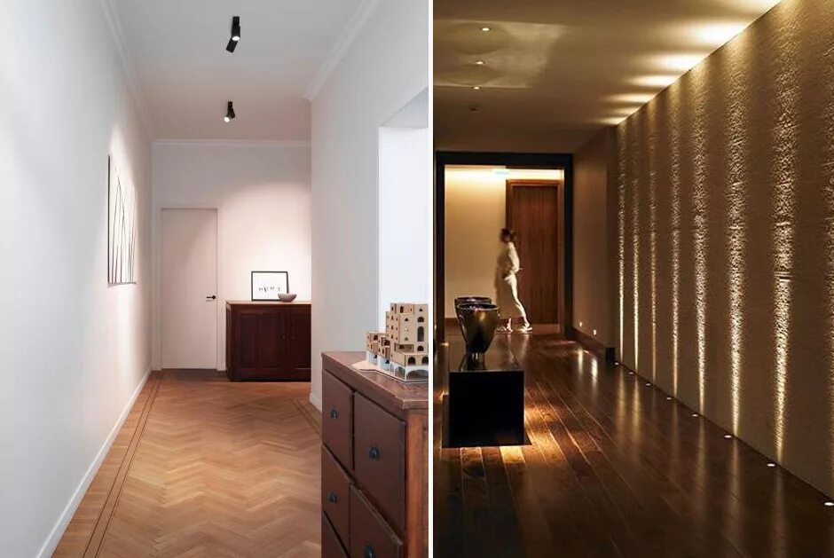 Подсветка в стене в коридоре. Освещение в коридоре. Освещение в прихожей. Светильники в коридор. Подсветка стен в интерьере.