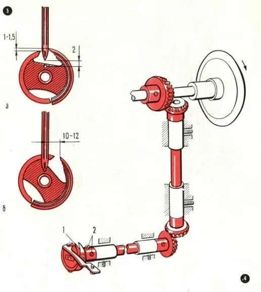 Вал швейной машинки за минуту делает. Механизм челнока швейной машины 1022. Механизм челнока швейной машины 1022кл. Регулировочный винт челнока швейной машины Чайка 452. Механизм нитепритягивателя швейной машины 1022 класса.