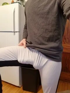 Boner in tight pants.