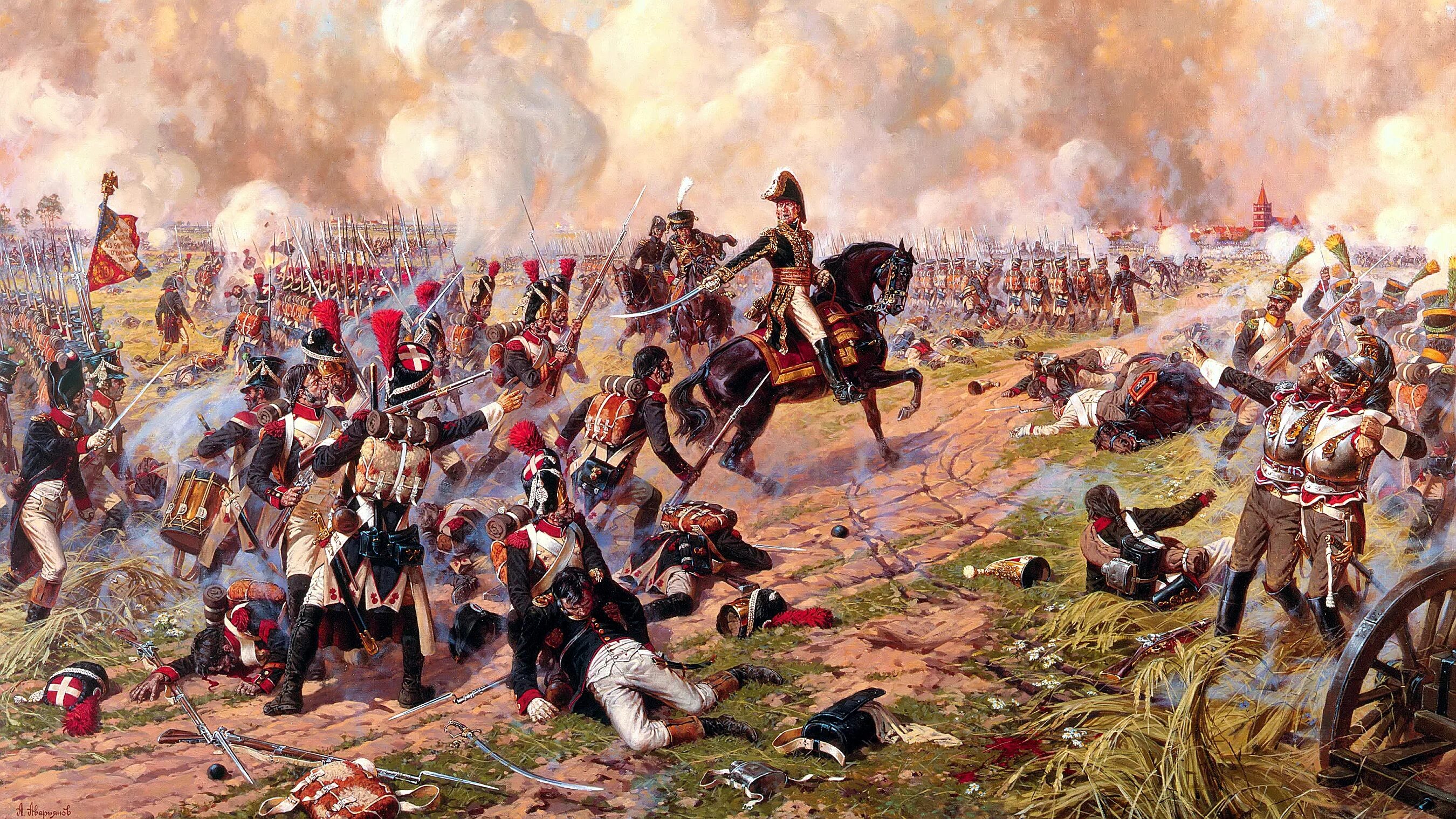 Военно исторические картины. Сражение под Фридландом 1807. Маршал ней в сражении под Фридландом 2 (14) июня 1807 г.. Сражении под Фридландом 14 июня 1807 г..
