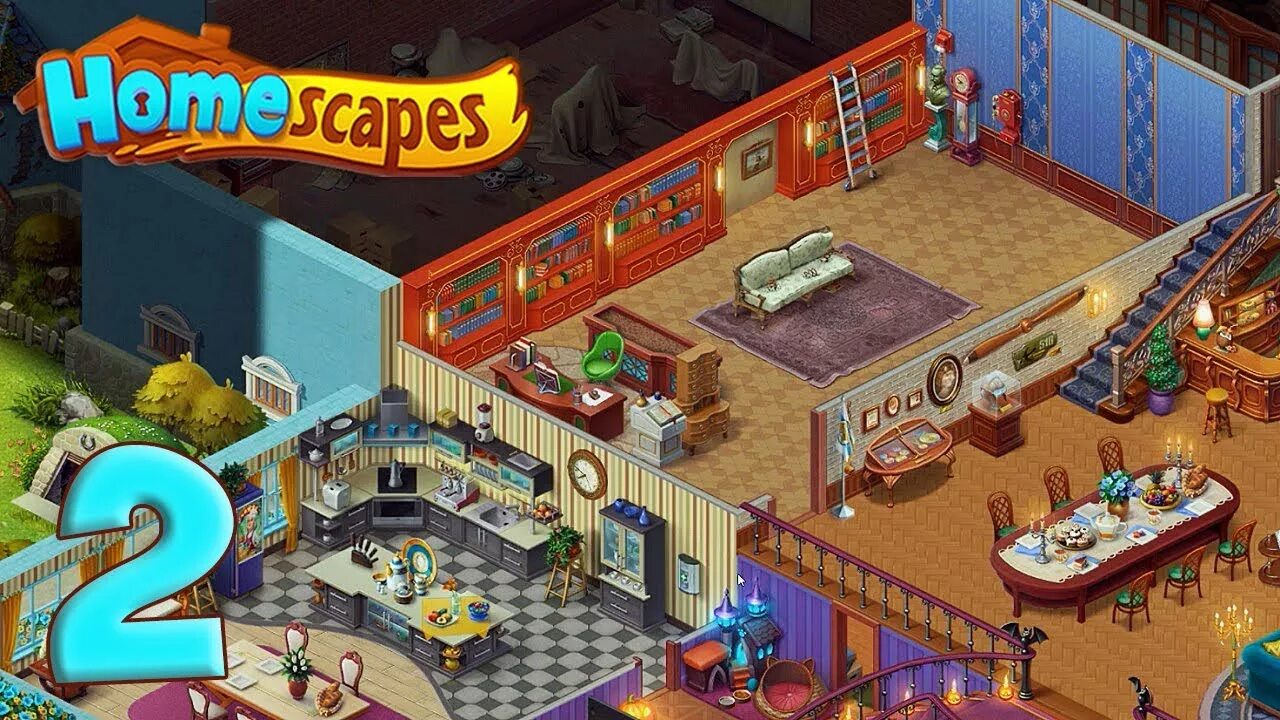Homescapes Gameplay Story Library Day 2 / Библиотека день 2 HD - YouTube