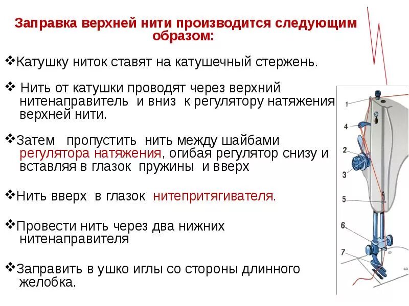 Машина рвет нитку. Натяжитель верхней нити промышленной швейной машинки. Заправка верхней нити в швейной машине. Устройство и заправка швейной машины.