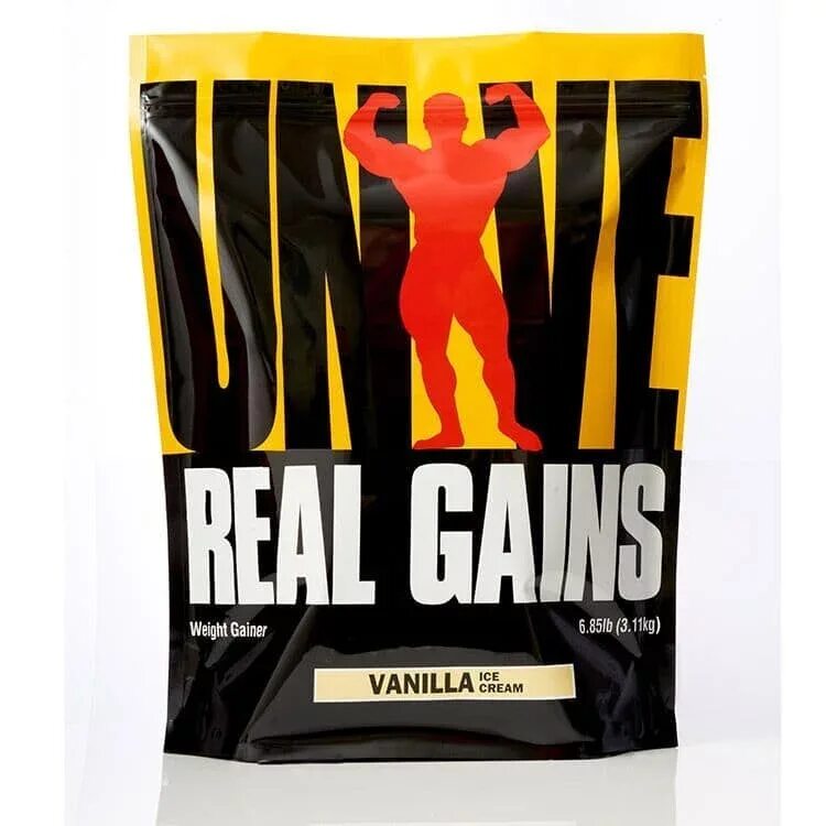 Universal real. Гейнер universal nutrition. real gains (universal nutrition). вей гейнер юниверсал. master of gains одежда.