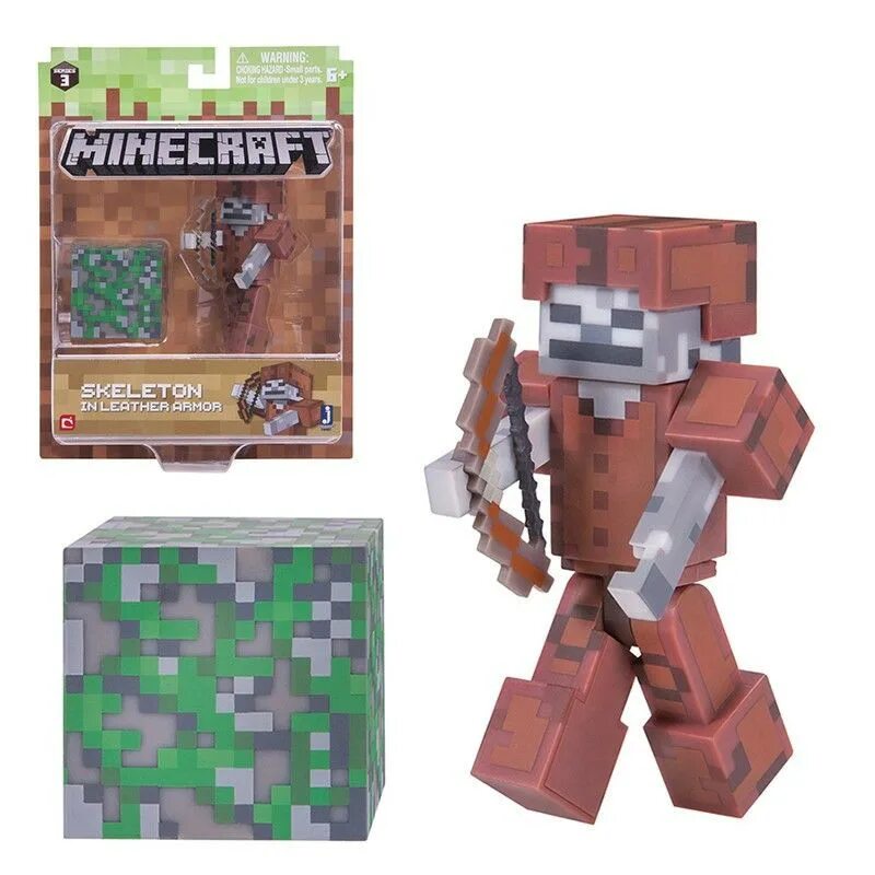 Житель майнкрафт купить. Фигурка Jazwares Minecraft Skeleton in Leather Armor tm16487. Фигурки Jazwares Minecraft. Фигурка скелет в броне майнкрафт. Игровой набор Jazwares Minecraft скелет.