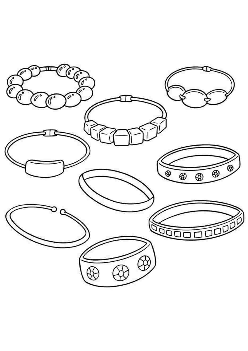 Украшения раскраска для детей. Современные украшения рисунок. Раскраска браслет. Кольцо раскраска для детей. Распечатки украшения