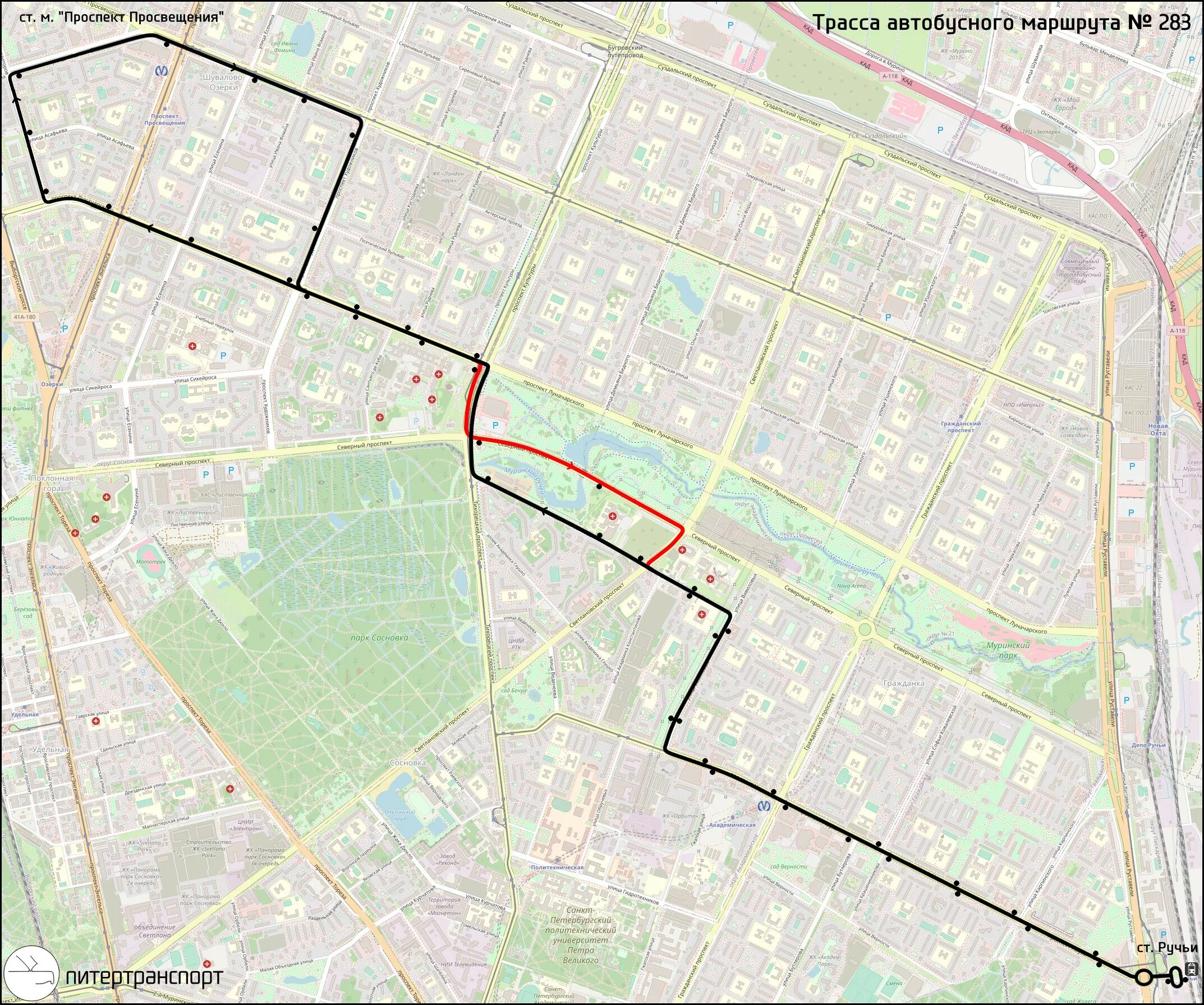 Автобус 343 маршрут остановки