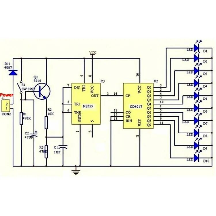 Десятичный счетчик cd4017. Бегущие огни на cd4017 схема. Схема бегущих огней на светодиодах 5 вольтовые. Cd4017 + cd4017 схема.