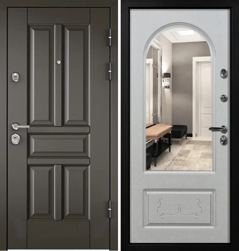Железная дверь с зеркалом