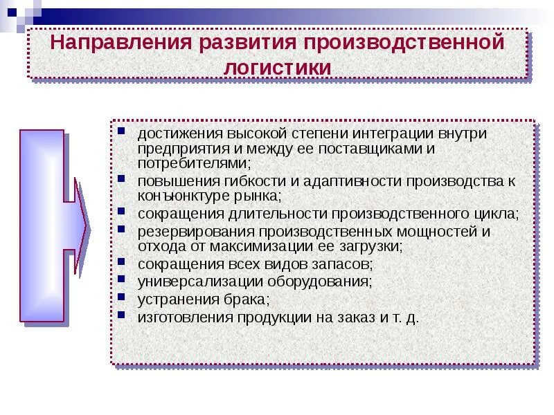 Направление производственной системы. Задачи производственной логистики. Основные задачи производственной логистики. Основная особенность производственной логистики. Сущность и задачи производственной логистики.