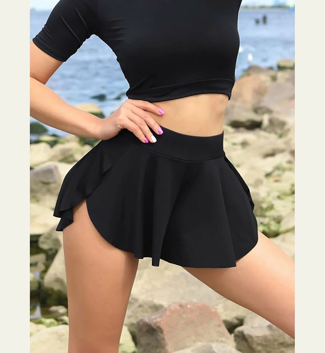 Shorts in the dark. Шорты i-Style Sportswear. Юбка-шорты. Юбка-шорты женские. Юбка-шорты женские черные.