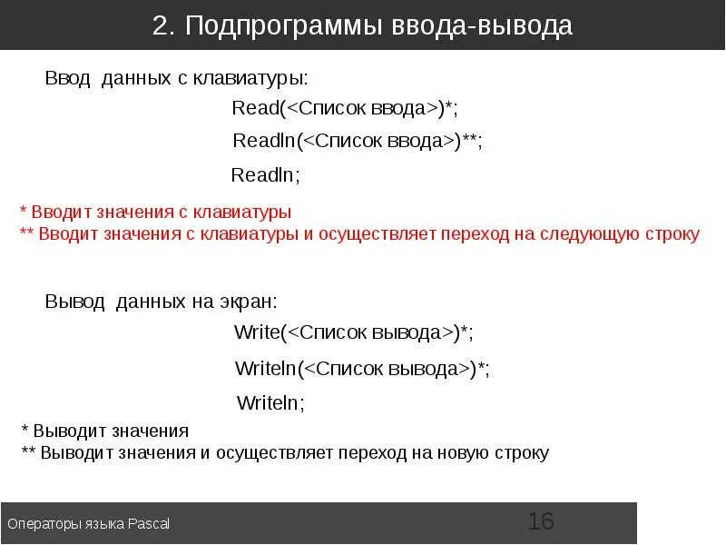 Pascal вывод данных. Оператор ввода с клавиатуры в Паскале. Ввод вывод Паскаль. Ввод и вывод данных. Вывод данных в Паскале.