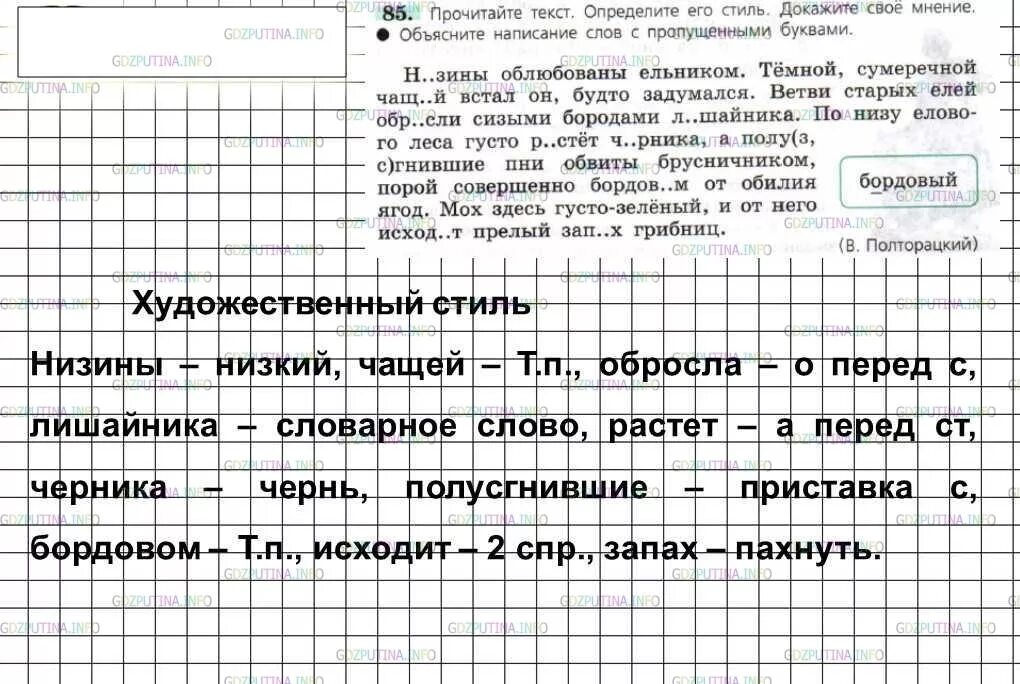 Русс упр 85. Прочитайте текст определите его стиль докажите своё мнение. Упражнение 85 по русскому языку 6 класс ладыженская. Гдз по русскому 6 класс ладыженская. Русский 6 класс номер 85.