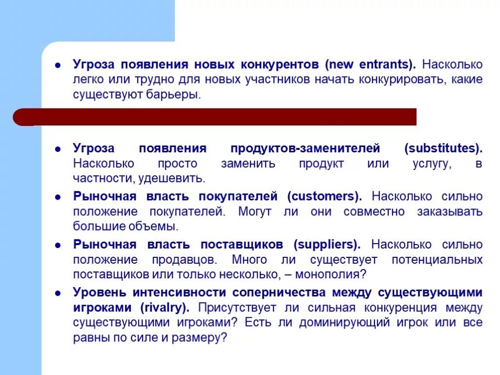 Появился новый сайт. Угроза появления новых конкурентов. Угроза появления продуктов-заменителей. Появление новых конкурентов. Угроза появления новых участников.