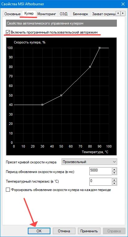 Почему msi afterburner не работает. Msi afterburner кривая вентиляторов. кривая скорости кулера msi afterburner. как настроить кулер в msi afterburner. программа для регулировки вентиляторов на видеокарте.