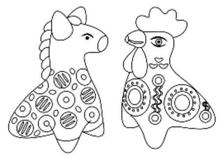 Нарисовать рисунок народной игрушки