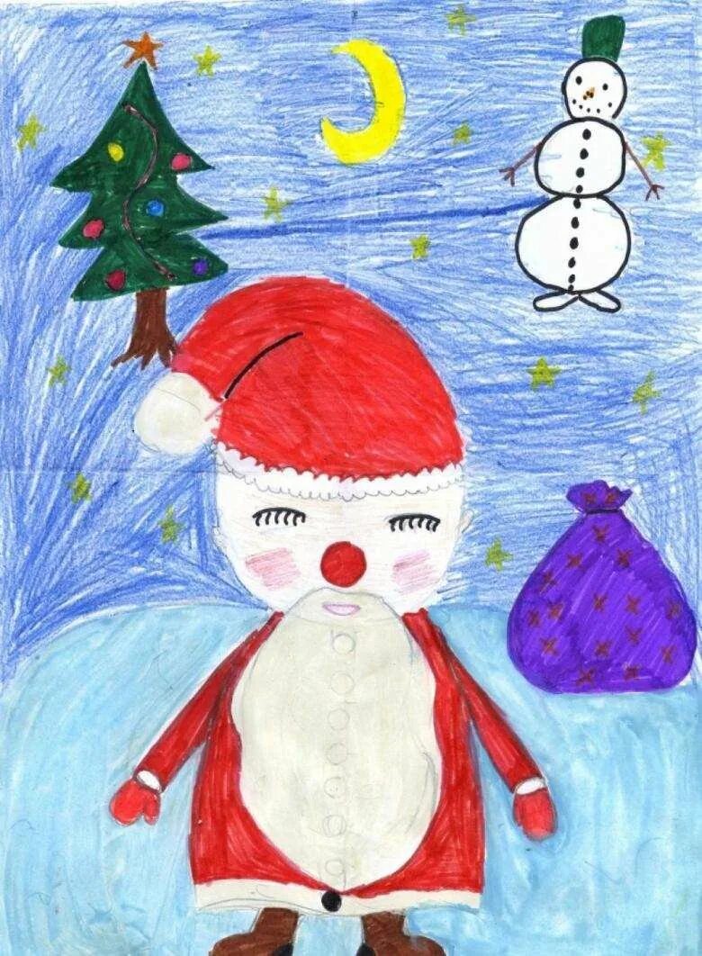 Что нарисовать новогоднее. Рисование Деда Мороза. Детские рисунки Деда Мороза. Рисование с детьми дед Мороз. Рисунок на тему новый год легкий.
