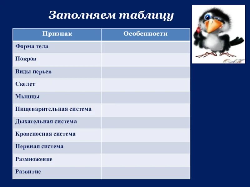 Форма тела птиц особенности строения значение. Таблица по биологии 7 класс строение птиц. Класс птицы биология таблица. Внутреннее строение птиц таблица. Внешнее строение птиц таблица.