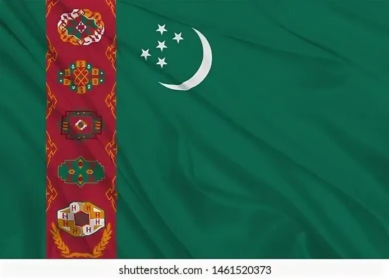 Туркмен Flag. Красивый флаг Туркменистана. Флаг Туркменистана вектор.