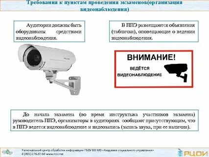 В случае применения средств видеонаблюдения