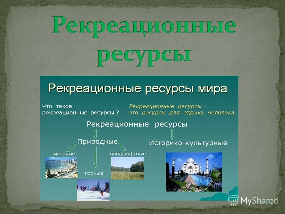 Рекреационно культурные ресурсы россии