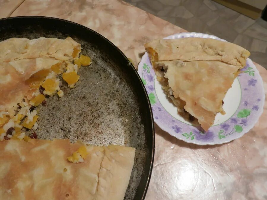 Тыквенный пирог с рисом. Татарский бэлиш с тыквой. кабак балиш. кабак бэлеше. балиш с тыквой и рисом.