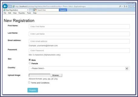 Html form template