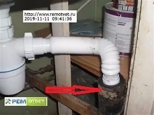 Как вставить гофру в канализационную трубу