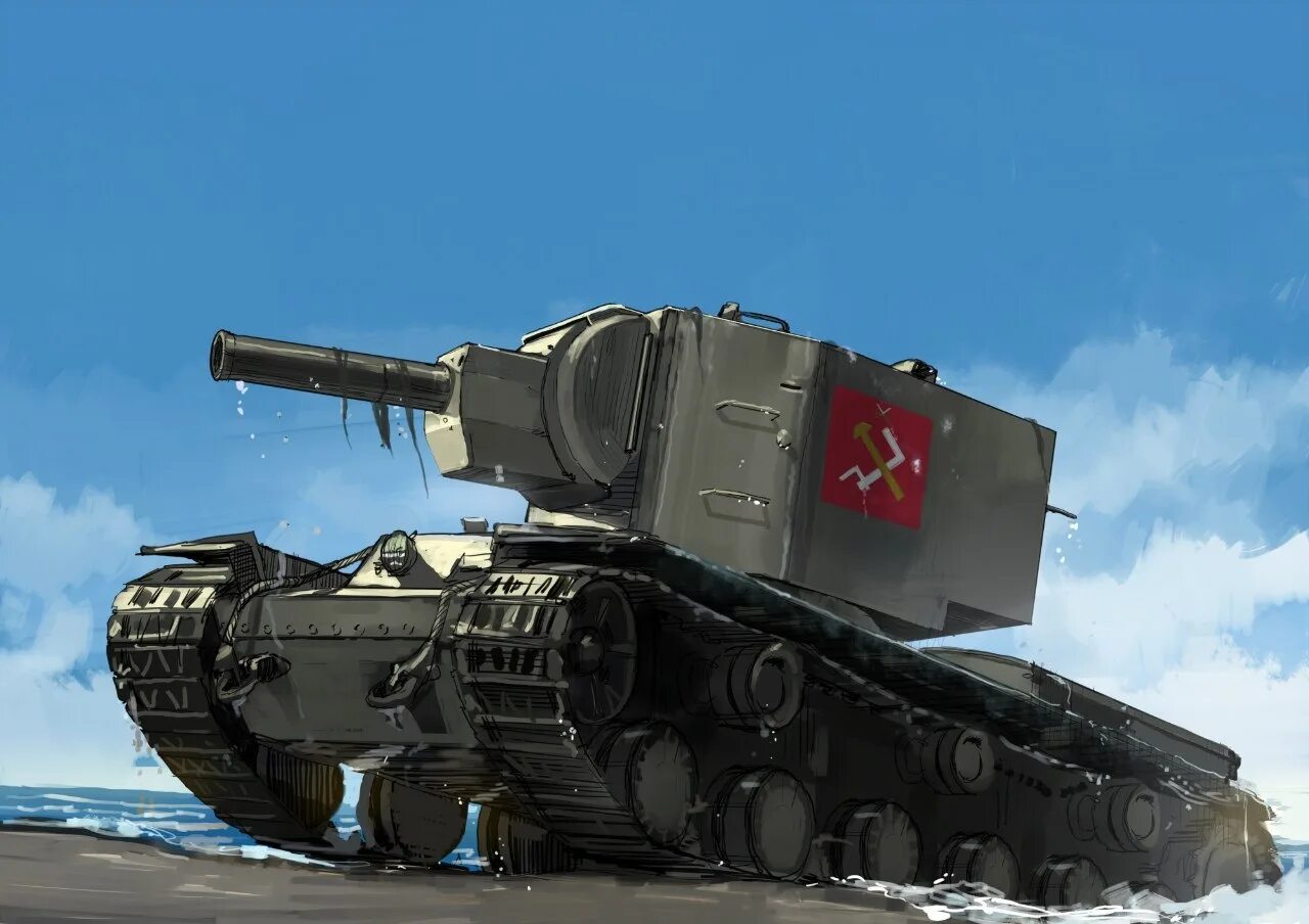 Girls und Panzer кв-2. Арт танка кв2. Кв 2 и т 34. Фута танк