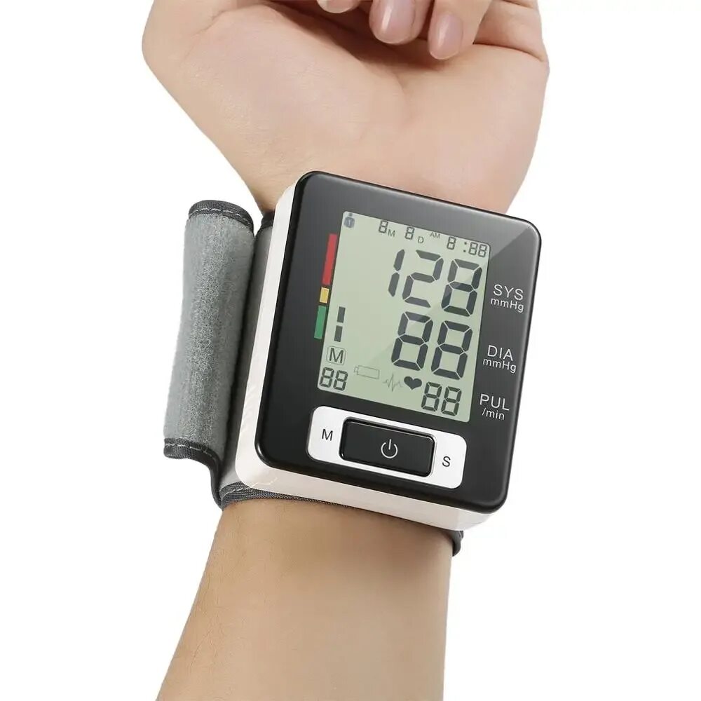 Electronic Blood Pressure Monitor Arm Style с манжетой 22-32 см. Автоматический цифровой тонометр на запястье. Измерение давления запястным тонометром. Ручной тонометр для измерения давления на запястье Омрон r6. Измерение артериального давления тонометром на запястье