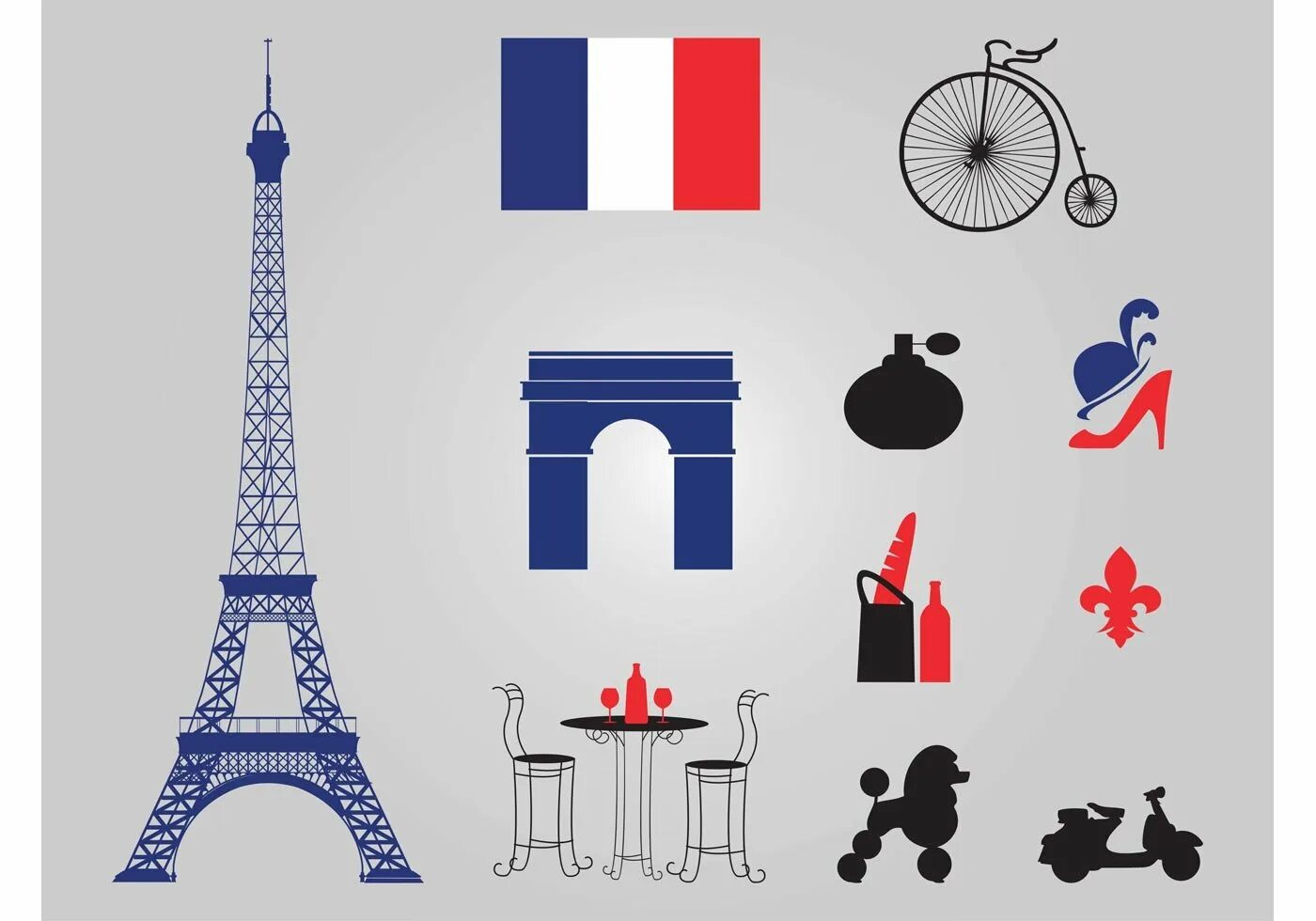 Французские атрибуты. France symbols. Символ франции предмет. Символы франции. Атрибутика франции.