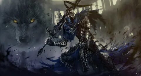 Download mobile wallpaper Wolf, Warrior, Armor, Sword, Video Game, Dark Sou...