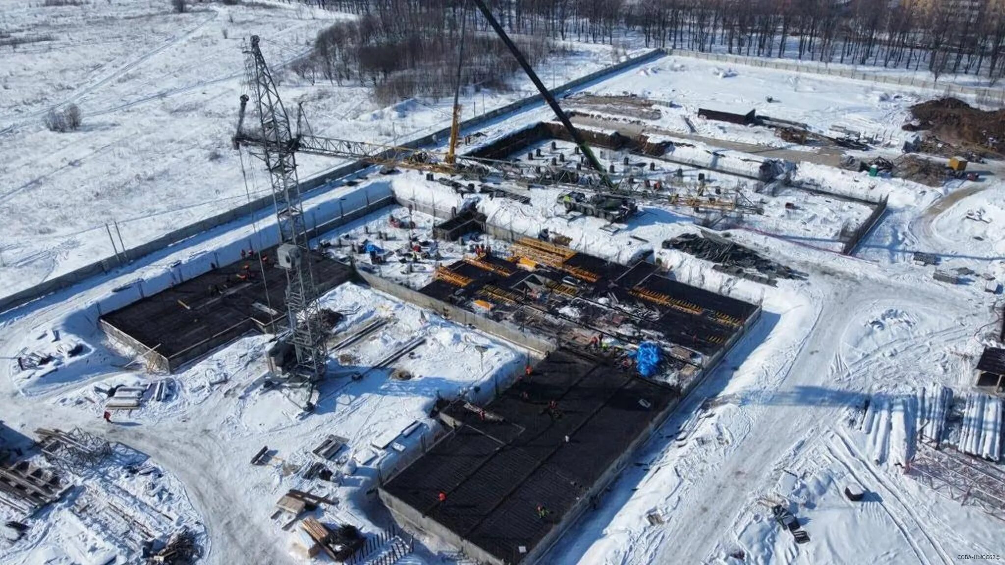 Стройка рязань. Котлован. Строительство военного госпиталя в рязани в песочне. Строительство военных объектов. Стройка рязань.