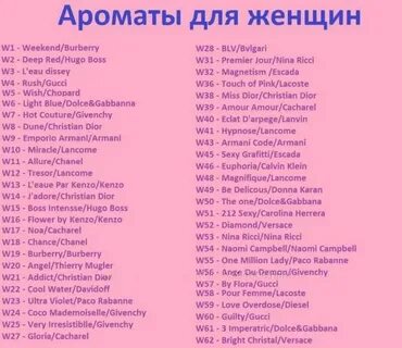 Парфюм по номерам аналоги