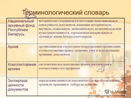 Терминологический словарь