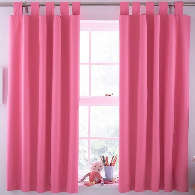 Розовые шторы. Розовые занавески. Ярко розовые шторы. Розовые плотные шторы.