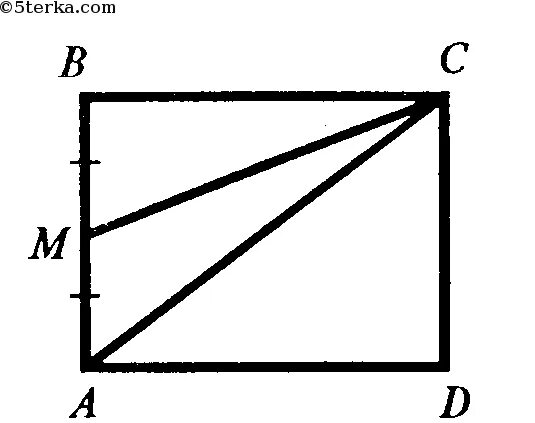 Abcd прямоугольник n середина bc