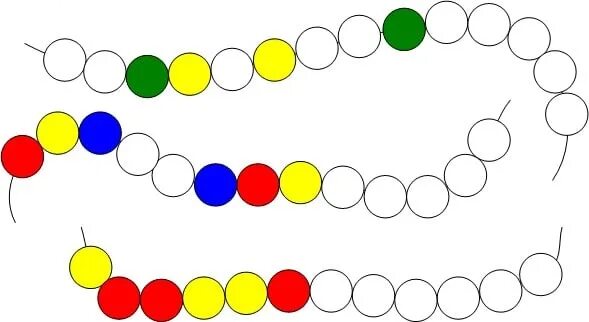 Игра собери цепочку. Задание бусы для дошкольников. Бусы из геометрических фигу. Рисование разноцветные бусы. Цепочка из кружков.